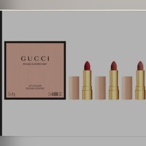 Gucci Mini 3 Piece Matte Lipstick Festive Gift Set. BNIB LIMITED EDITION